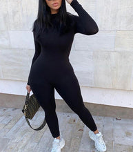 Load image into Gallery viewer, Mon Amie Cherry, Playsuit, Catsuit, Jumpsuit, Black, Streetwear, Clubwear, casual, Long Sleeve and ankle length jumpsuit