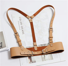Load image into Gallery viewer, Mon Amie Cherry Vest Belt, harness Belt, cage Belt, party, streetwear, black-belt, tan-belt, beige-belt, brown-belt,