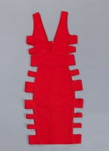 Load image into Gallery viewer, Mon Amie Cherry sexy bandage dress, clubwear, red dress, cutout dress, party outfit