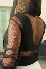 Load image into Gallery viewer, Mon Amie Cherry, Cropped Sweater, Mesh Sweater, Hoodie sweater. streetwear, sexy,