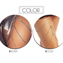 Load image into Gallery viewer, Mon Amie Cherry gold and silver metal garter belt. Club wear