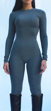 Load image into Gallery viewer, Mon Amie Cherry, Playsuit, Catsuit, Jumpsuit, Grey, Streetwear, Clubwear, casual, Long Sleeve and ankle length jumpsuit