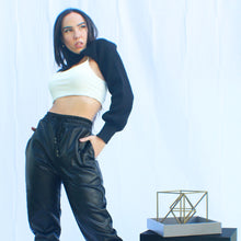 Load image into Gallery viewer, Mon Amie Cherry, Black Sweater, Cropped Sweater, beige sweater, neck-arm sweater, soft sweater, streetwear, sexy sweater, casual