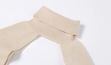 Load image into Gallery viewer, Mon Amie Cherry, Cropped Sweater, beige sweater, neck-arm sweater, soft sweater, streetwear, sexy sweater, casual