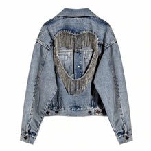 Load image into Gallery viewer, Mon Amie Cherry, Denim Jacket, sexy clothe, clubwear, bedazzled, rhinestones, bling