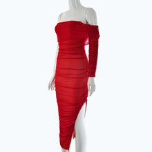 Load image into Gallery viewer, Scarlet Ruched Bodycon Dress